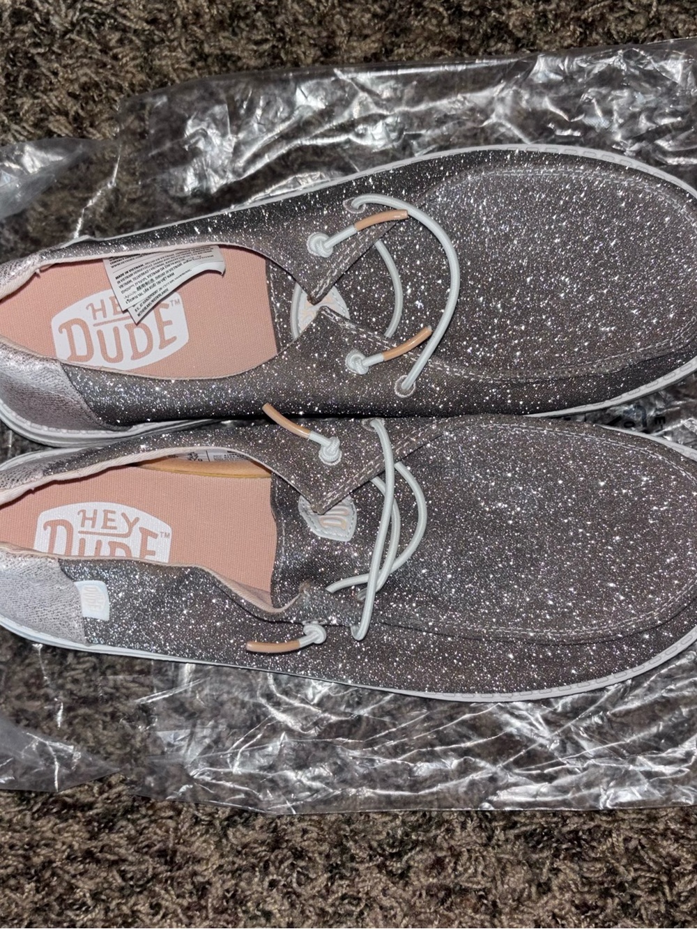 Hey Dude Womens Shoes Size 11 Wendy Metallic Sparkle Rose Gold New - Picture 4 of 6